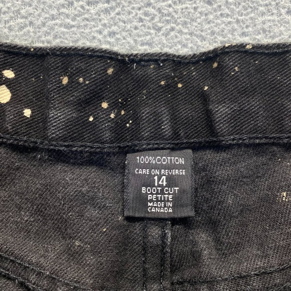 New York & Company Women's Boot Cut Black Jeans‎ Dark Wash Stretch Size 14Petite - Picture 3 of 13